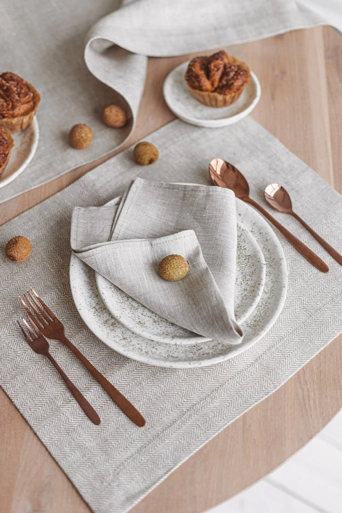 Light grey linen napkins for Thanksgiving, Christmas, holiday. Wedding, birthday, hosting large dinner
