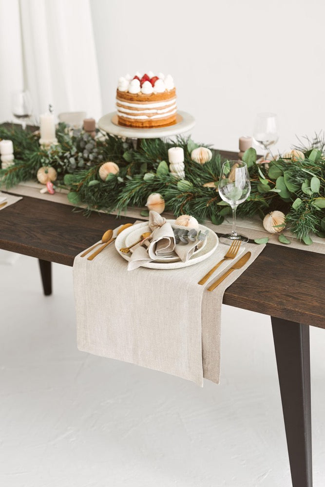 Light Grey Linen Napkins: Christmas, Holiday Wedding Dining Table, Birthday. Dinner, Cocktail Cloth Napkin