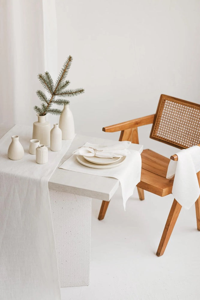 Natural linen Christmas, holiday napkins. Thanksgiving, wedding, birthday party large dinner