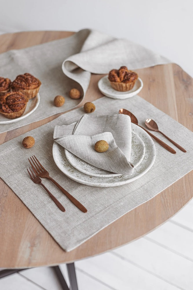 Light grey linen napkins for Thanksgiving, Christmas, holiday. Wedding, birthday, hosting large dinner