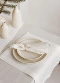 Natural linen Christmas, holiday napkins. Thanksgiving, wedding, birthday party large dinner