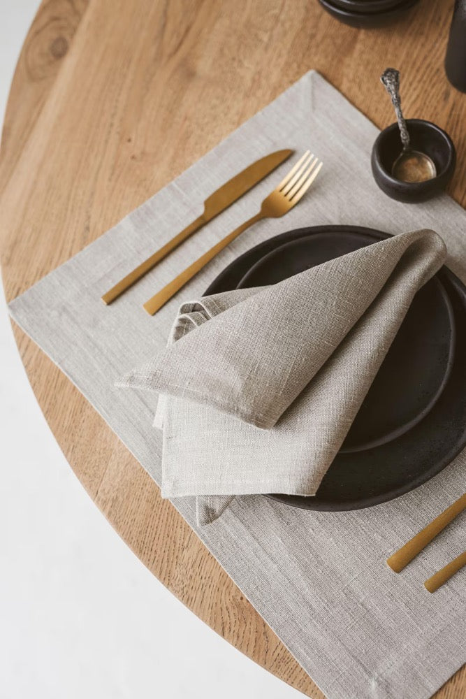 Natural linen napkins cloth for Christmas, holiday, Thanksgiving dinner. Wedding, birthday