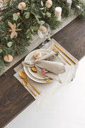 Light Grey Linen Napkins: Christmas, Holiday Wedding Dining Table, Birthday. Dinner, Cocktail Cloth Napkin