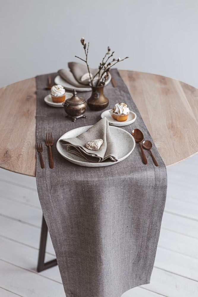 Natural linen napkins cloth for Christmas, holiday, Thanksgiving dinner. Wedding, birthday