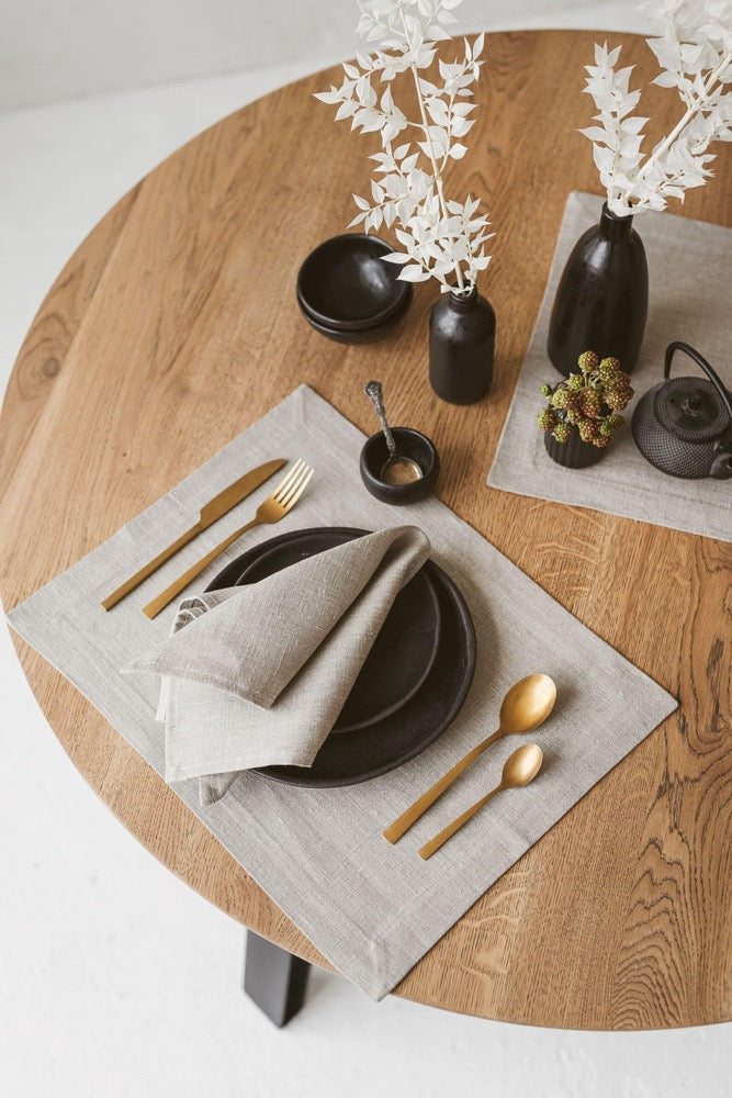 Natural linen napkins cloth for Christmas, holiday, Thanksgiving dinner. Wedding, birthday