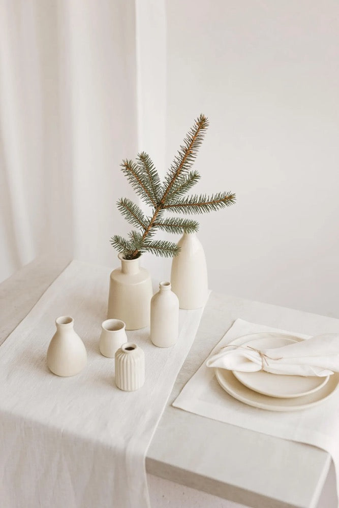 Natural linen Christmas, holiday napkins. Thanksgiving, wedding, birthday party large dinner